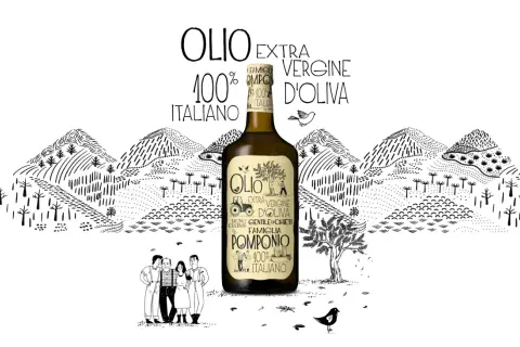 Olio 100% italiano, monocultivar Pomponio, che racconta la storia di una famiglia e del suo territorio.