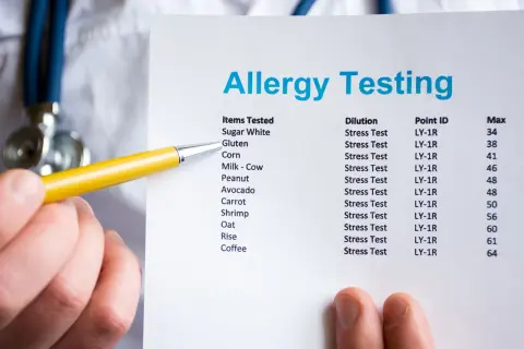 Wyniki testów alergicznych wskazują na potencjalne choroby powodowane przez gluten.