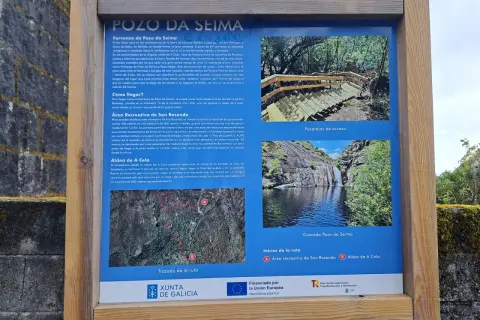 Pozo da Seima: cascada espectacular en Galicia. Senderos y pasarelas de madera te llevan a este rincón natural.