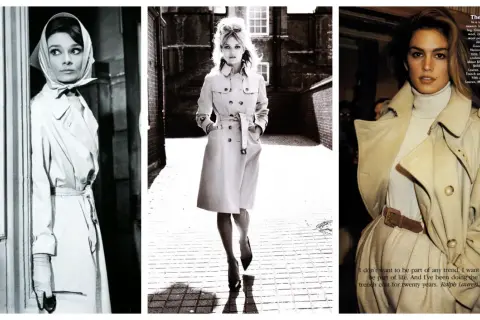 Audrey Hepburn, Kate Moss e Cindy Crawford: icone di stile che dimostrano cos'è il trench, un capo intramontabile.