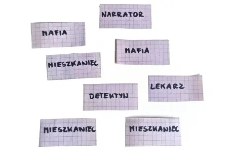 Karty z rolami do gry "Mafia": Narrator, Mafia, Mieszkaniec, Detektyw, Lekarz. Kto wygra w tej grze bez kart?