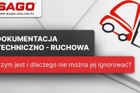 DTR - Dokumentacja Techniczno-Ruchowa. Czym jest i dlaczego nie można jej ignorować? Logo SAGO i czerwony schemat samochodu.