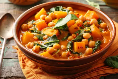 Curry z ciecierzycą - Jak zrobić pyszne curry z batatami i szpinakiem