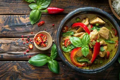 Kurczak zielone curry - Przepis na kurczaka w aromatycznym zielonym curry