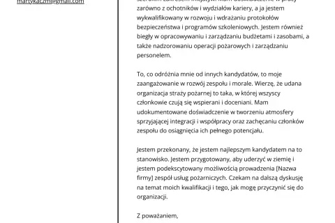 Jak napisać list motywacyjny do straży pożarnej, aby zaimponować komisji