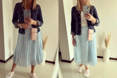 Stylizacje z niebieską spódnicą: modne outfity na każdą okazję