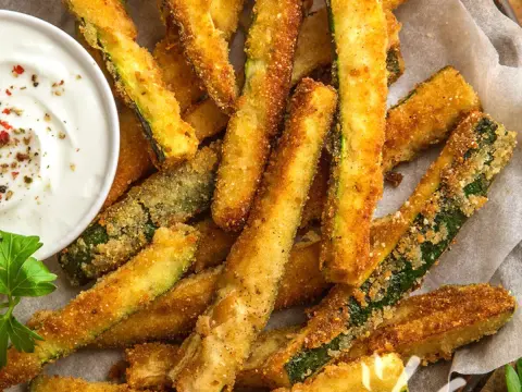 Zucchine in friggitrice ad aria - croccanti e non molli