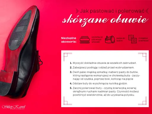 Jak pastować buty skórzane? Instrukcja krok po kroku: wyczyść, zabezpiecz, nałóż pastę, wysusz i poleruj.