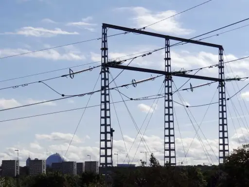 Kraftledningar i Sverige, en symbol för energiöverföring. Kanske en del av den "nordic green energy" som blivit "svartlistad" i debatten.