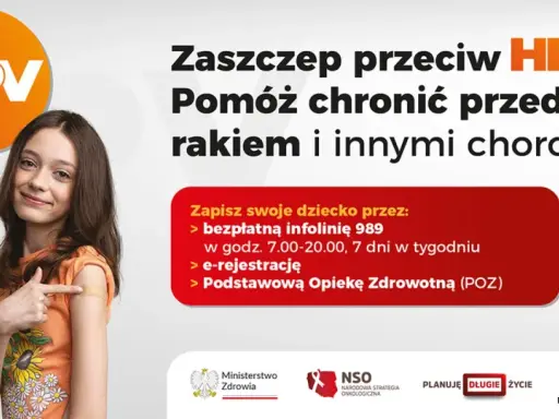 Dwoje uśmiechniętych dzieci z plastrem po szczepieniu HPV. Zachęta do ochrony przed rakiem.
