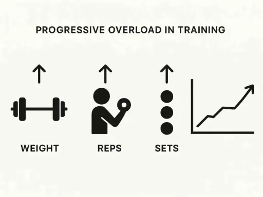 Progressive Overload: Steigerung von Gewicht, Wiederholungen und Sätzen ist entscheidend, wie oft sollte man trainieren um Muskeln aufzubauen.