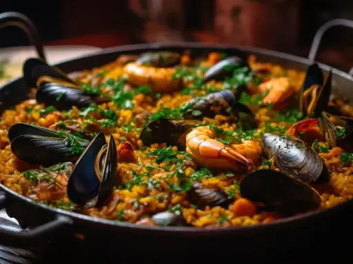 Pyszna paella z owocami morza, idealna na rodzinny obiad. Ten paella przepis oryginalny zachwyci każdego!