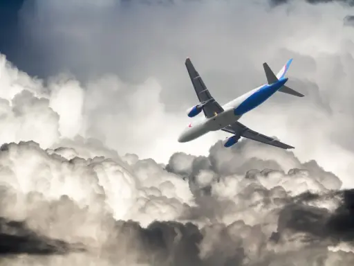 Flygplan kämpar sig fram genom mörka moln, en dramatisk scen av turbulens i luften.