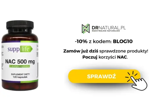 Suplement NAC 500 mg od SuppLife. Dowiedz się, jak długo stosować i poczuj korzyści NAC. -10% z kodem BLOG10.