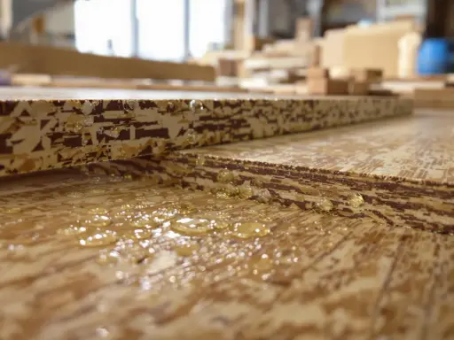 Gouttes de colle sur des panneaux OSB, prêts pour le calcul entraxe solive plancher.