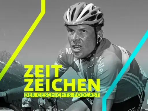 Jan Ullrich im Rennrad-Trikot, mit verschwitztem Gesicht und blutiger Nase. Ein Symbol für seinen Absturz und die Höhen des Radsports.