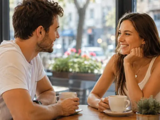 Para o par, o que falar em um relacionamento é um café e um sorriso.