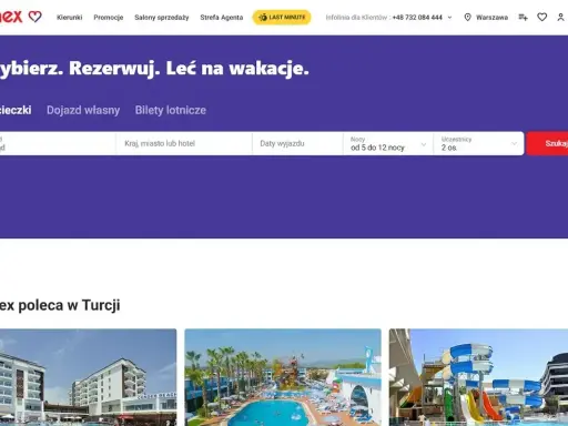 Strona główna biura podróży Anex. Wyszukiwarka ofert wakacyjnych: wycieczki, dojazd własny, bilety lotnicze. Anex poleca w Turcji.