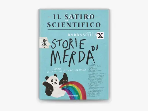 Copertina de "Il Saturo Scientifico", con un panda su un arcobaleno e il titolo "Storie di Merda".