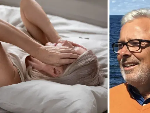 Klimakteriet kan ge vallningar. En man ler vid havet, kanske en symbol för hopp om behandling.