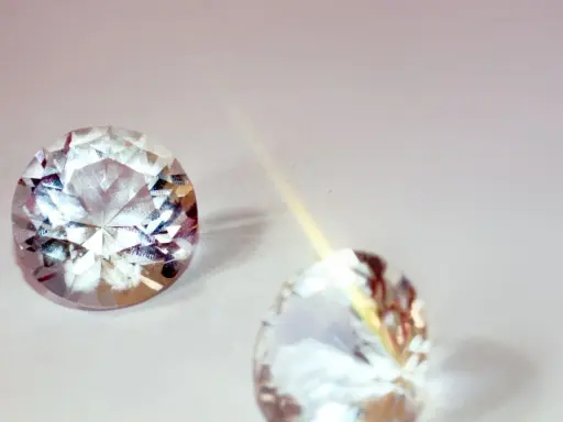 Due pietre preziose scintillanti, una sfaccettata e luminosa, l'altra più sfocata, illustrano la differenza tra brillanti e diamanti.
