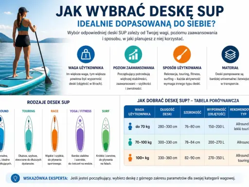 Różne rodzaje desek SUP: Allround, Touring, Race, Yoga/Fitness, Surf. Wybierz idealną deskę SUP dla siebie!