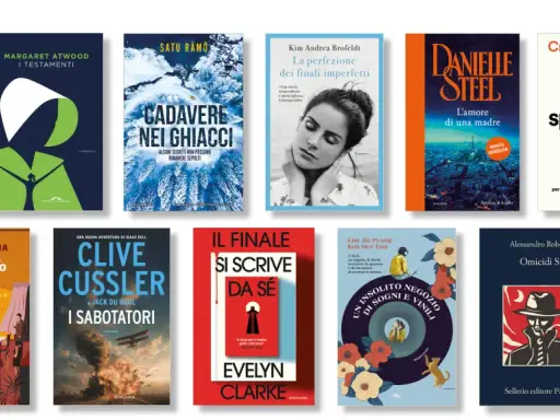 Una selezione di copertine di libri, tra cui thriller, romanzi e guide sul benessere. Sara fine, una storia di speranza e musica.