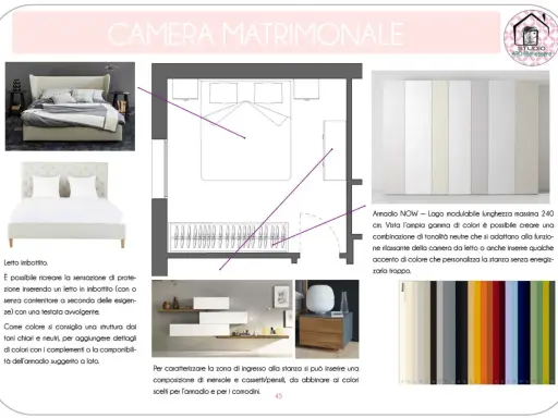 Idee per i colori pareti camera da letto feng shui: tonalità neutre e rilassanti per un ambiente armonioso, con accenti di colore personalizzati.