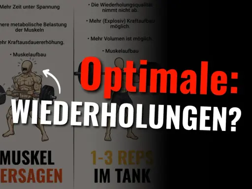 Mehr Wiederholungen oder mehr Gewicht? Die Frage für optimalen Muskelaufbau. Links: Muskelversagen, rechts: 1-3 Reps im Tank.