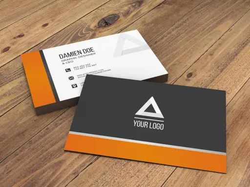 Dwa rodzaje wizytówek: jedna z danymi grafika, druga z miejscem na logo.