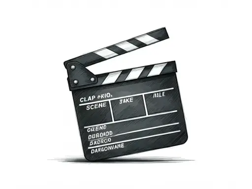 Clap de fin pour ce tournage ! Une claquette de cinéma, prête pour la prochaine scène.
