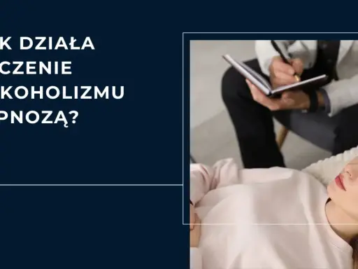 Kobieta w transie podczas sesji, terapeuta notuje. Jak działa leczenie alkoholizmu hipnozą?