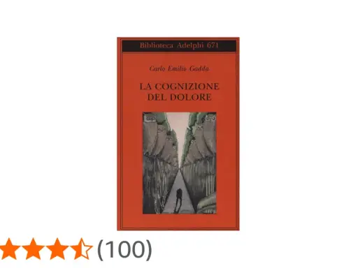 Copertina del libro "La cognizione del dolore" di Carlo Emilio Gadda, con un'illustrazione inquietante di gufi e un uomo solitario.