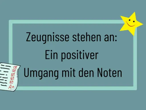 Zeugnisse stehen an: Ein positiver Umgang mit den Noten. Ein Blatt mit vielen kleinen Wellenlinien und einer A+ Note zeigt, wie man mit Zensuren umgeht.