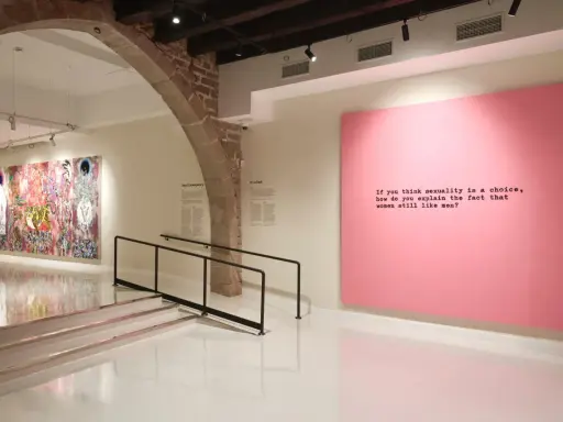 Ein Kunstwerk von Hayden Kays mit der provokanten Frage: "Wenn du denkst, Sexualität sei eine Wahl, wie erklärst du dann, dass Frauen Männer immer noch mögen?