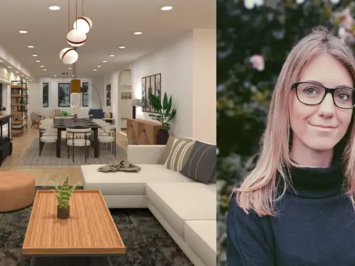 Ideas para un salón comedor moderno y acogedor, con sofá blanco, mesa de centro de madera y un elegante comedor.