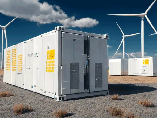 Energilager vid vindkraftspark i Sverige, en lösning för att undvika elbrist.