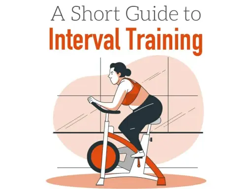 En kvinna tränar på motionscykel. En illustration som visar hur intervallträning kan förbättra din fysiska ålder.