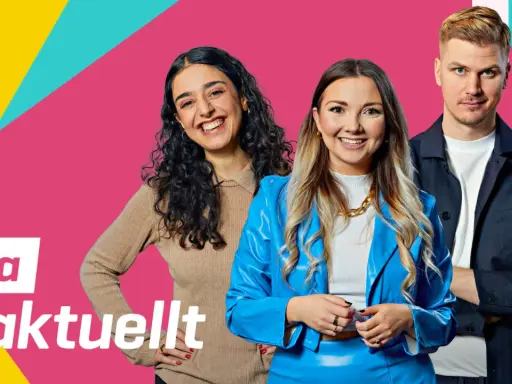 Tre glada programledare för Lilla Aktuellt Skola 2026.