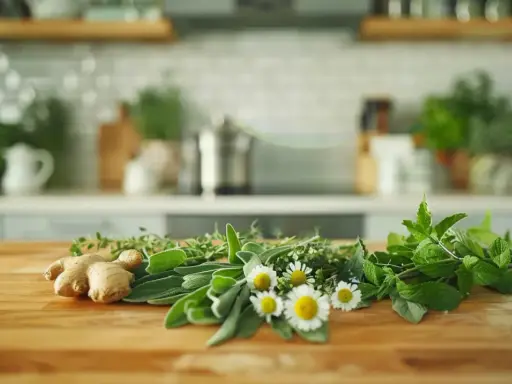 Imbir, szałwia, mięta i rumianek – naturalne zioła na gardło. W kuchni przygotowujemy domowe lekarstwa.