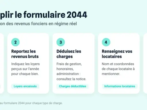 Guide pour remplir le formulaire 2044 impots : 5 étapes pour déclarer vos revenus fonciers, de l'identification du régime à l'envoi.