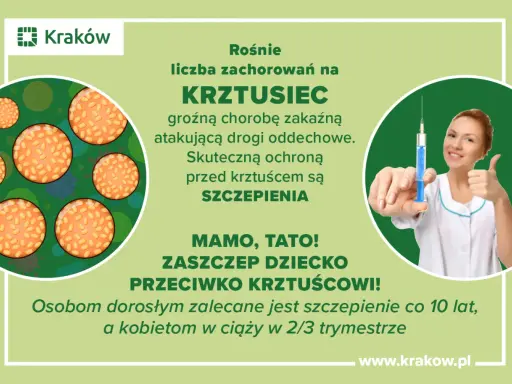Rośnie liczba zachorowań na krztusiec, groźną chorobę układu oddechowego. Skuteczna ochrona to szczepienia. Zaszczep dziecko przeciwko krztuścowi!