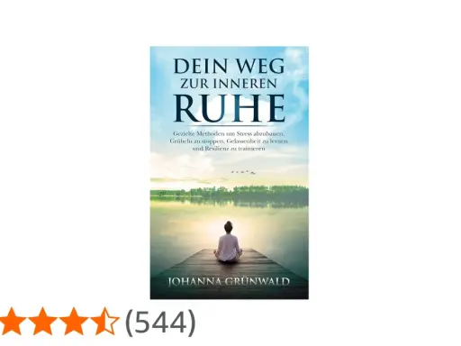 Buchcover "Dein Weg zur inneren Ruhe" zeigt eine Person, die am See sitzt und die Angst vor der Zukunft überwindet.
