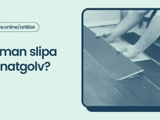 En person lägger ett laminatgolv. Frågan "Kan man slipa laminatgolv?" dyker upp.