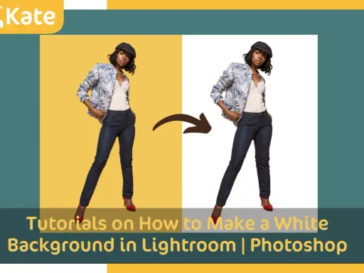 Una mujer posa con un fondo blanco. Tutoriales para crear un fondo blanco en Lightroom y Photoshop.