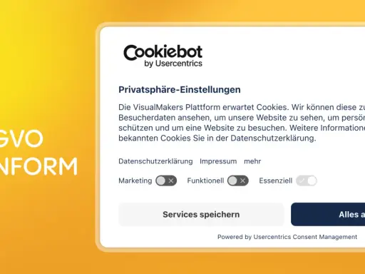 Cookiebot-Banner für DSGVO-konforme Einstellungen. Hier können Nutzer ihre Privatsphäre verwalten und Cookies akzeptieren.