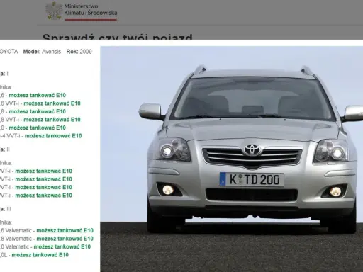 Toyota Avensis T25 pojemność baku: 60L, zasięg, tankowanie bez stresu
