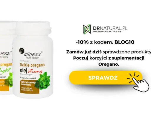 Kapsułki z oregano jak stosować? Dwa rodzaje suplementów diety Aliness: olej light i olej strong. Sprawdź korzyści z suplementacji oregano.