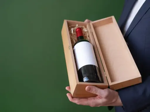 Eleganckie wino na 18 urodziny w drewnianej skrzynce, gotowe na wyjątkowy prezent.