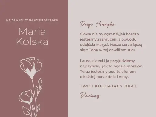 Na pogrzebie Marysi, Dariusz pisze do Henryka: "Słowa nie są wyrazić, jak bardzo jesteśmy zasmuceni z powodu odejścia Marysi.
